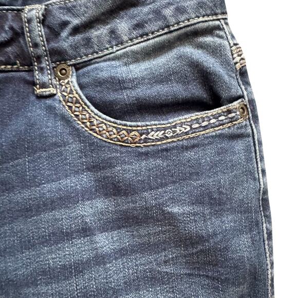 Maurices Jeans Womens Size 5/6 Long 6L Blue Embroidered pockets bootcut silver - Picture 5 of 16